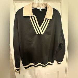 She + Sky Black Pullover Knit Top